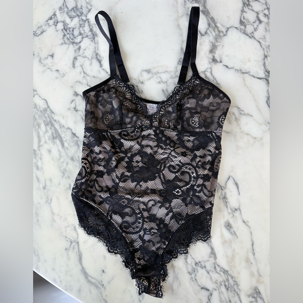 NEW Cosabella Black Lace Bodysuit sz S/M